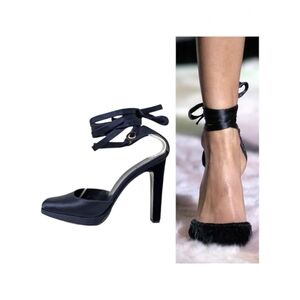 Gucci Vintage Tom Ford Final Collection 2004 Runway Silk Ankle Tie Platform 10